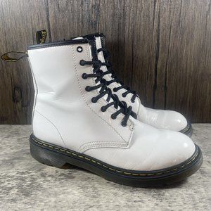 Dr Martens 1460 Y Women's Size 6 White Boots With Side Zipper Air wair